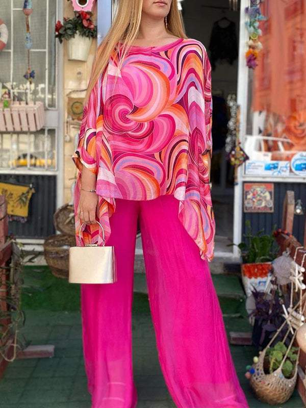 Ellen – Set met broek en top met print