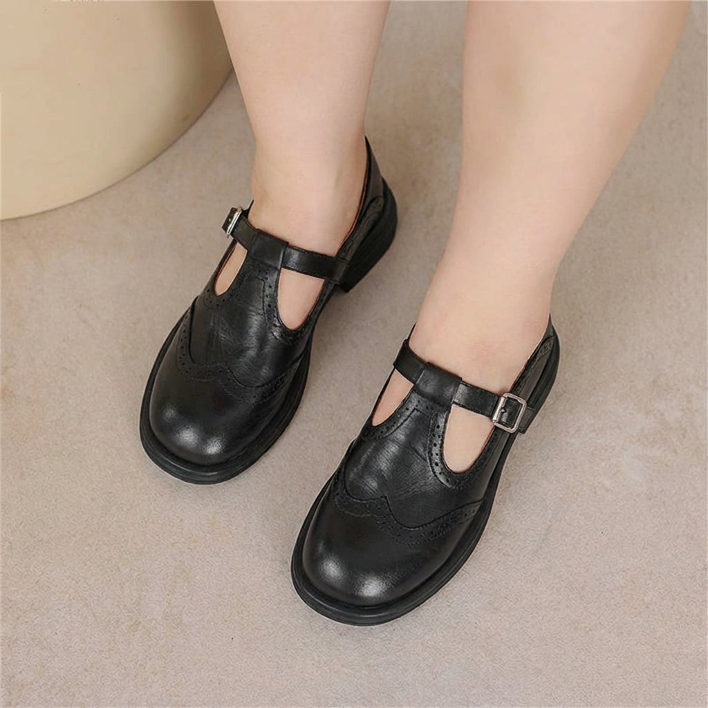 Vina | Leren Mary Janes