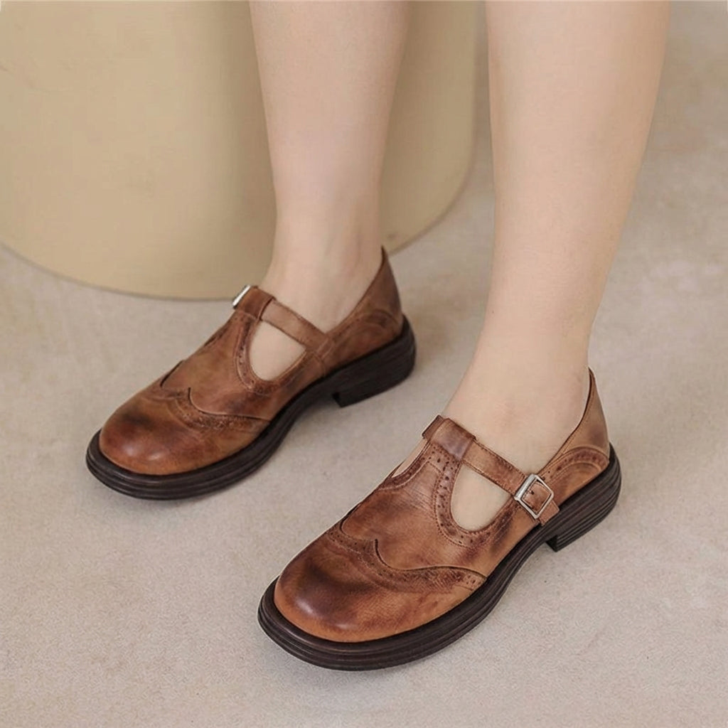 Vina | Leren Mary Janes