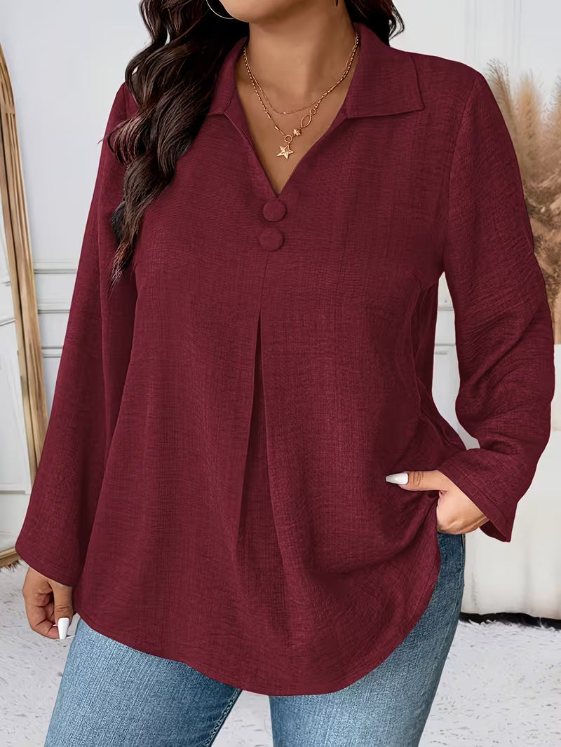 Lynn – Blouse met knoopdetail