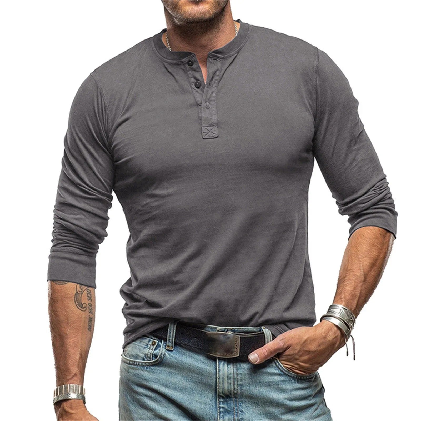 Darell™ Vintage shirt met lange mouwen