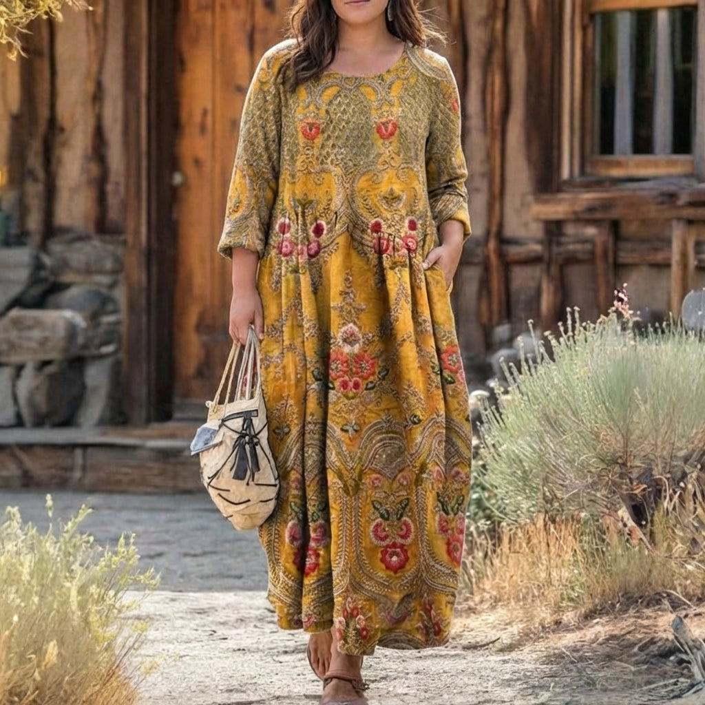 Victoria | Vintage-geïnspireerde Lange Mouwen Casual Jurk
