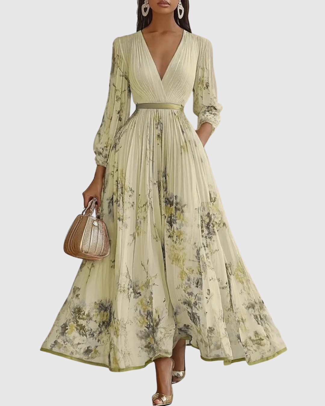 Siena™ - Elegante Plissee Maxi Jurk