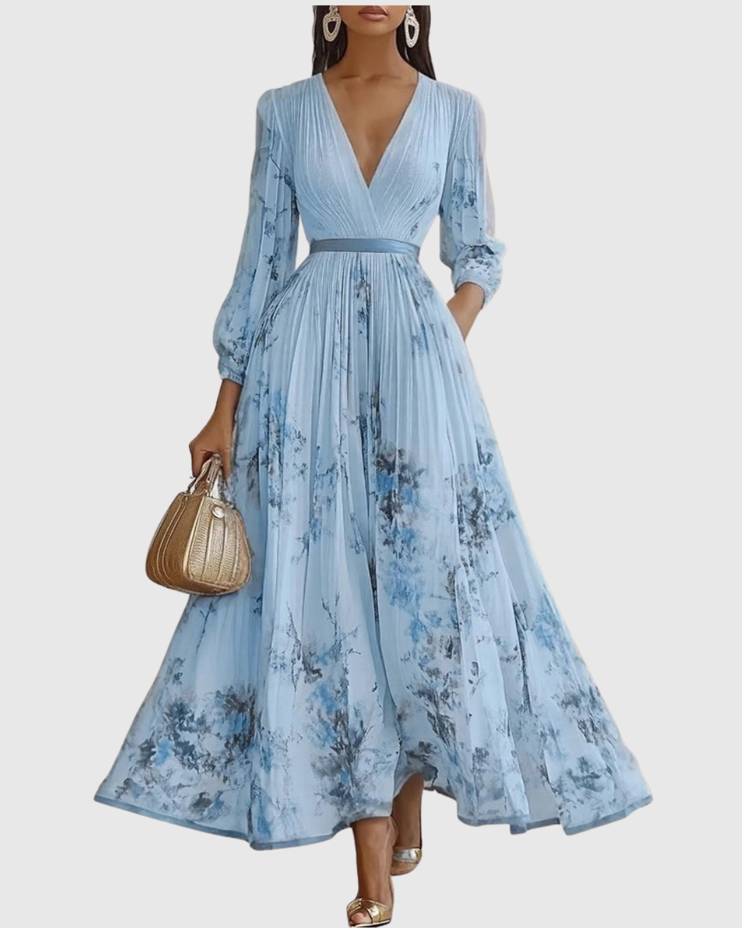 Siena™ - Elegante Plissee Maxi Jurk