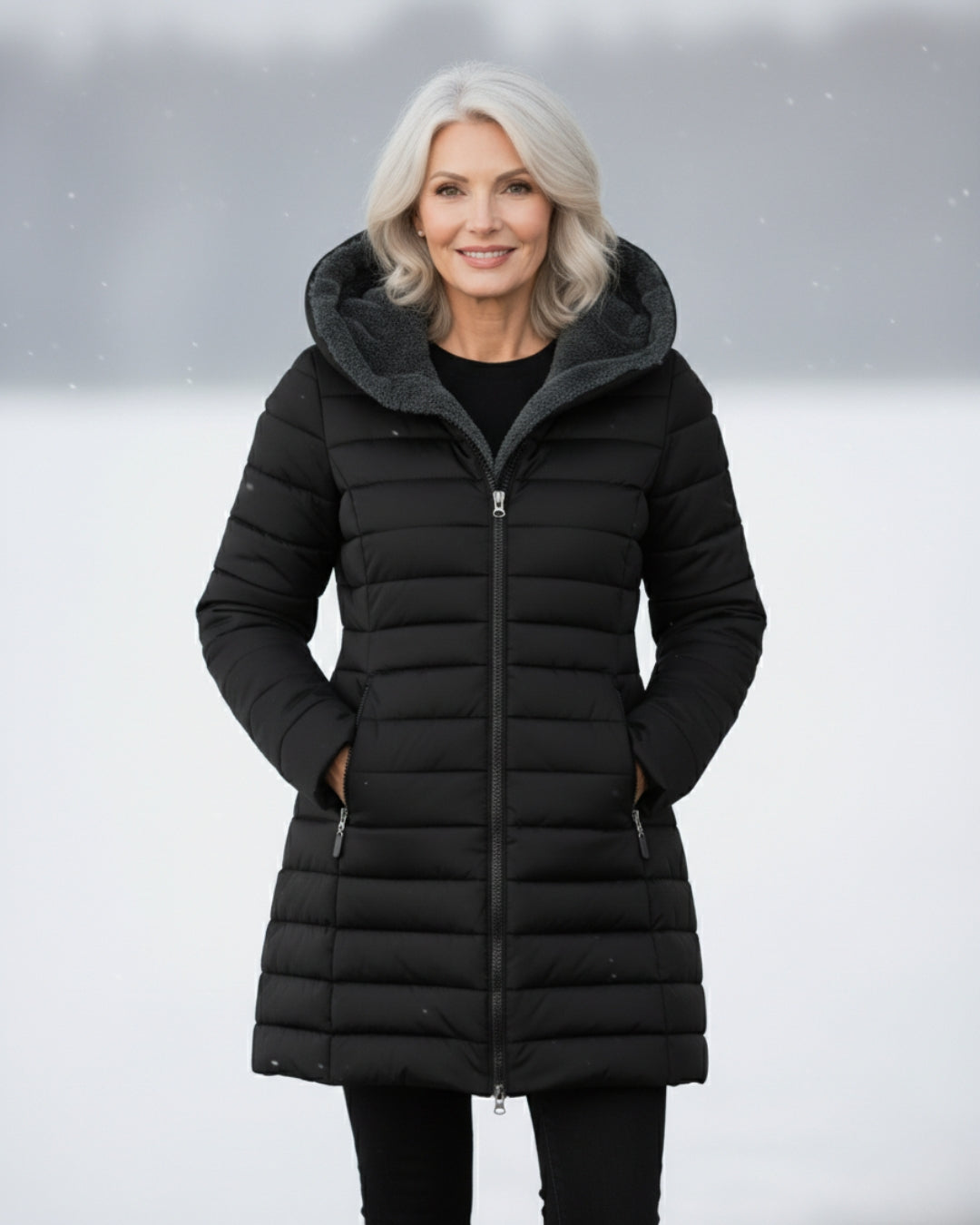 Elena – Gewatteerde winterjas met capuchon