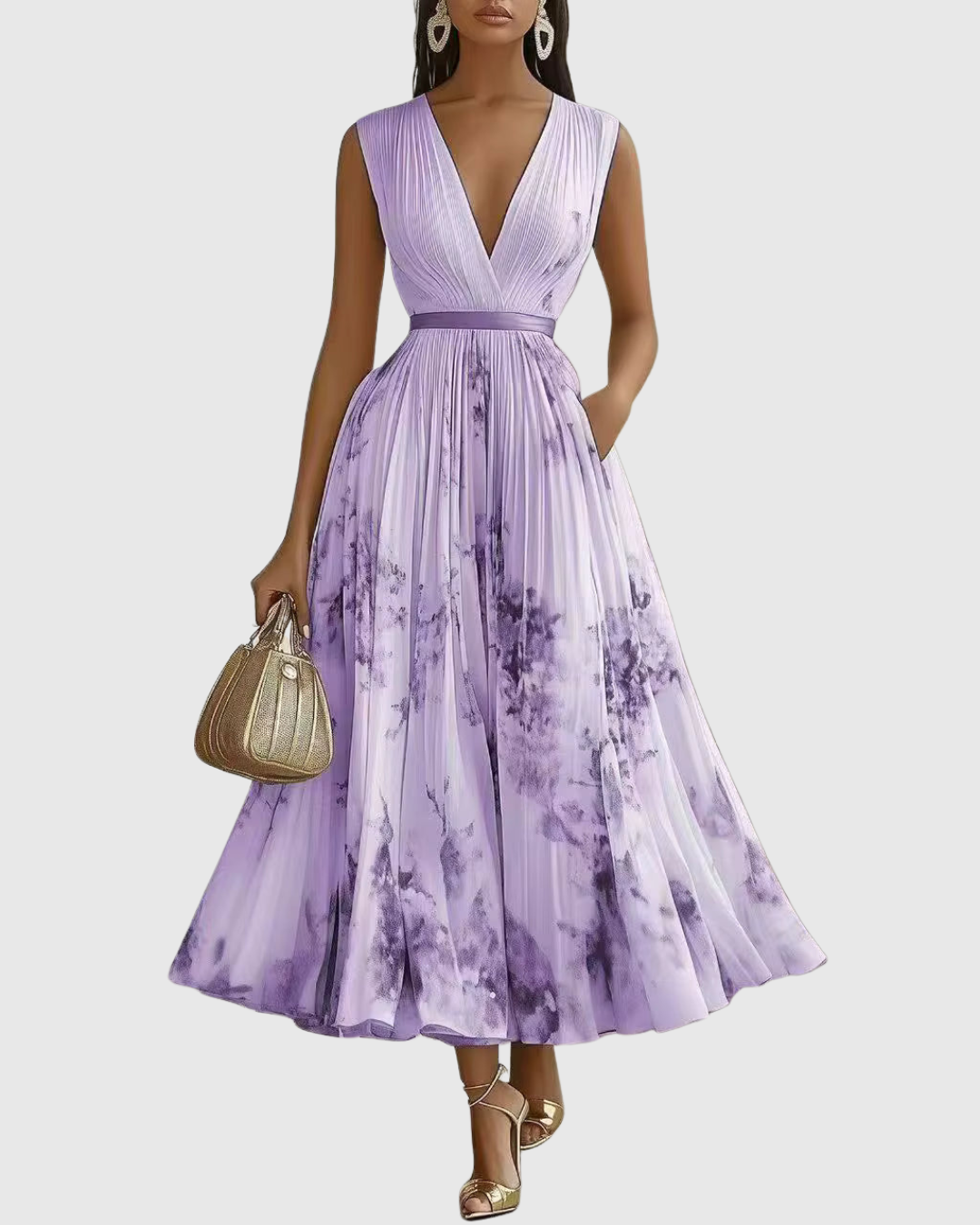 Siena™ - Elegante Plissee Maxi Jurk