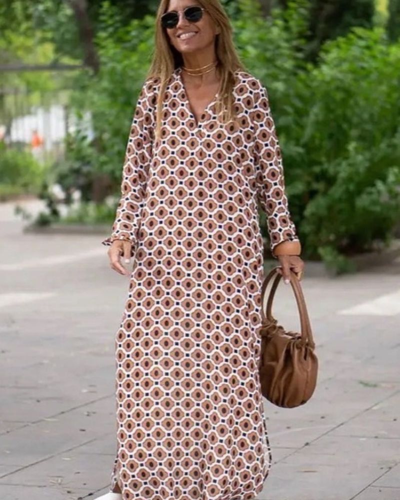 Mira – Jurk met print en knoopsluiting