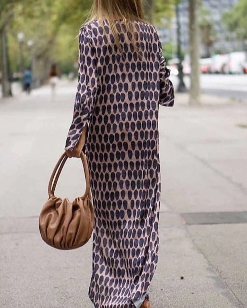 Mira – Jurk met print en knoopsluiting