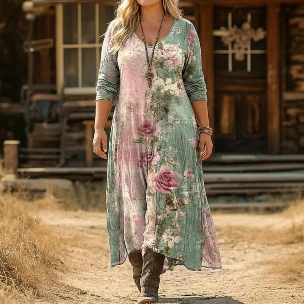 Emma | Vintage-geïnspireerde Lange Mouw Casual Jurk