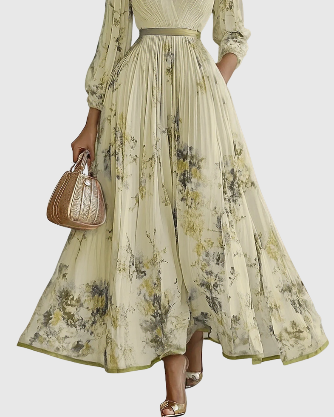 Siena™ - Elegante Plissee Maxi Jurk