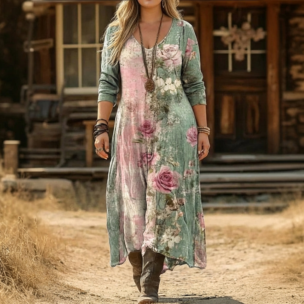 Emma | Vintage-geïnspireerde Lange Mouw Casual Jurk