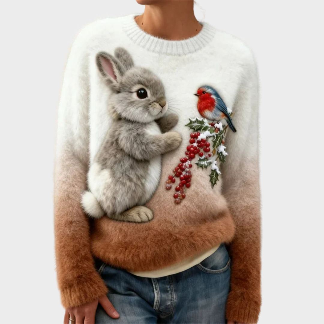 Livia – Kersttrui met wintertafereel