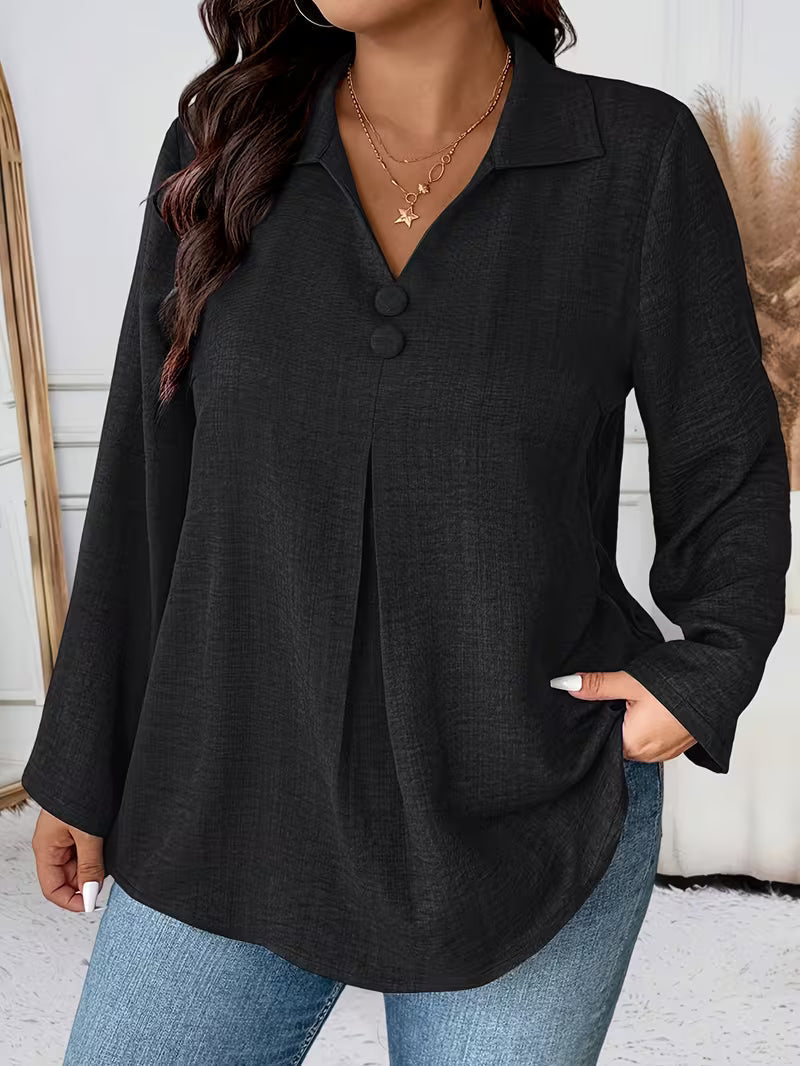 Lynn – Blouse met knoopdetail