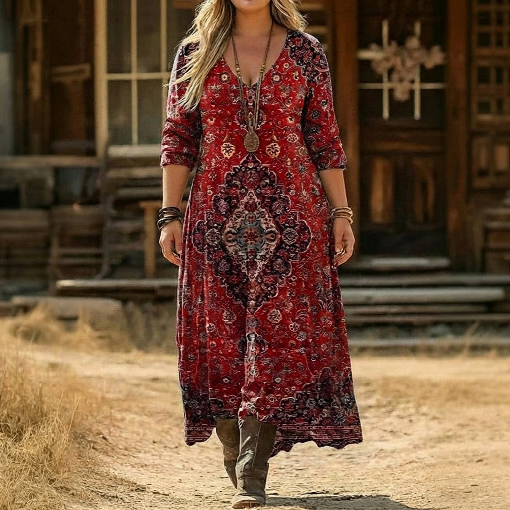 Abigail | Vintage-geïnspireerde Lange Mouwen Casual Jurk