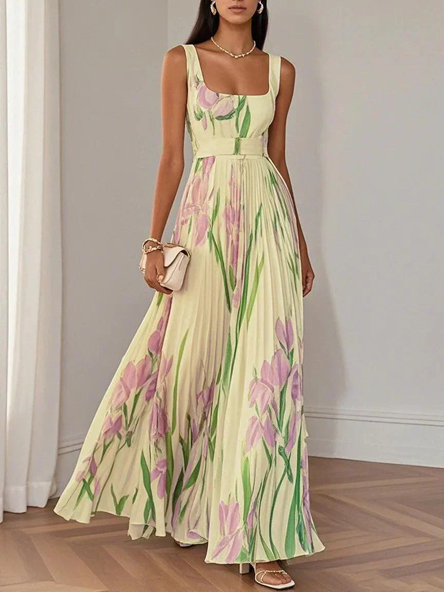 Yara™ - Maxikleed van Plissé Chiffon