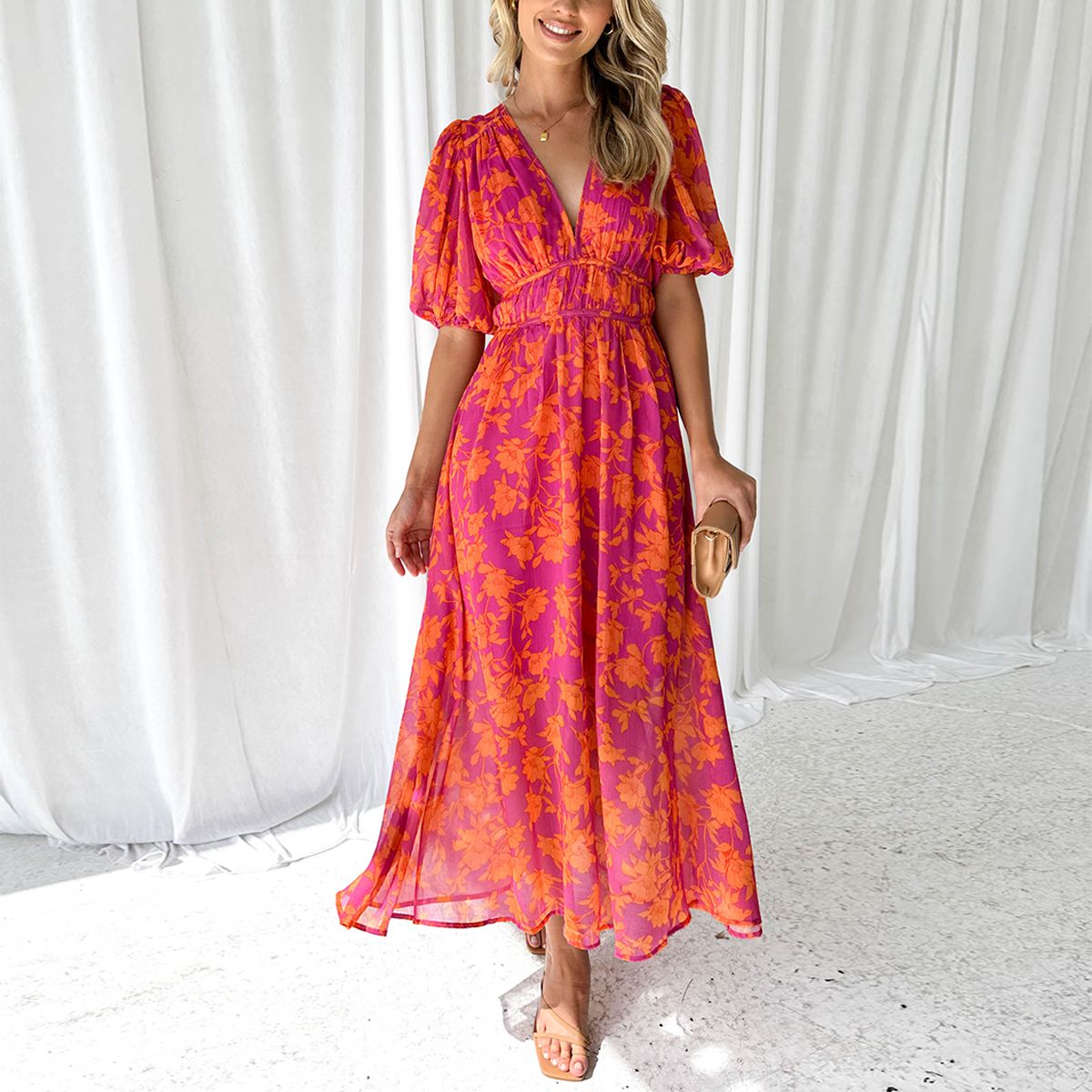 Luna™ - Modern Flora Midi-jurk