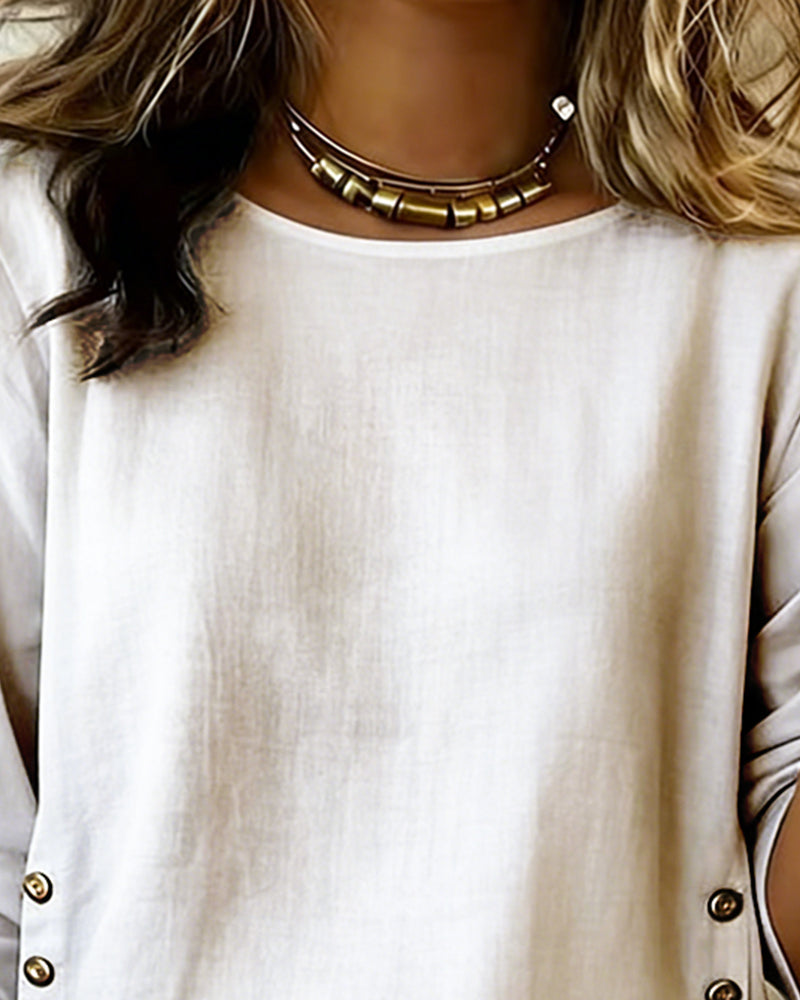 Tessa – Blouse met knoopdetails