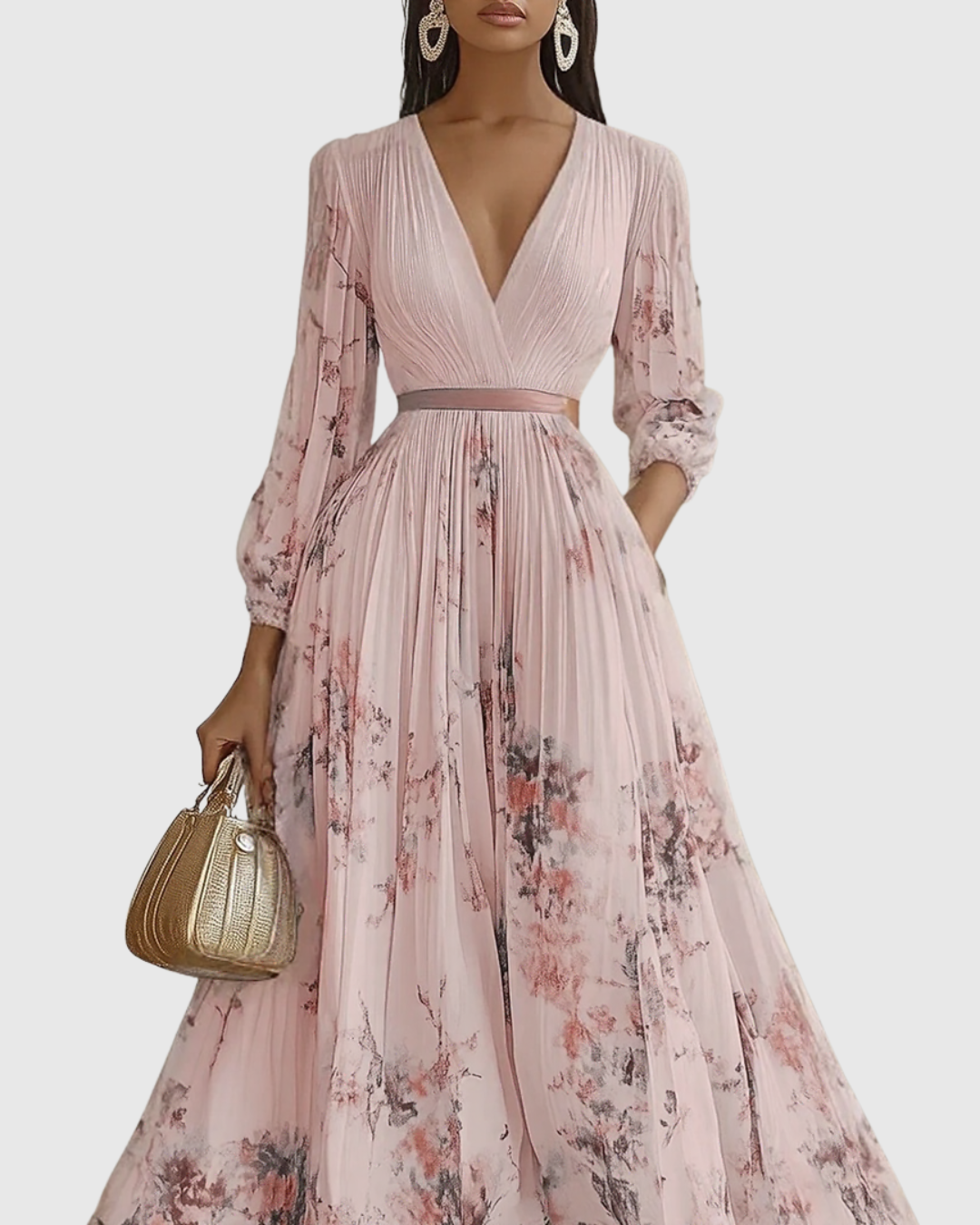 Siena™ - Elegante Plissee Maxi Jurk