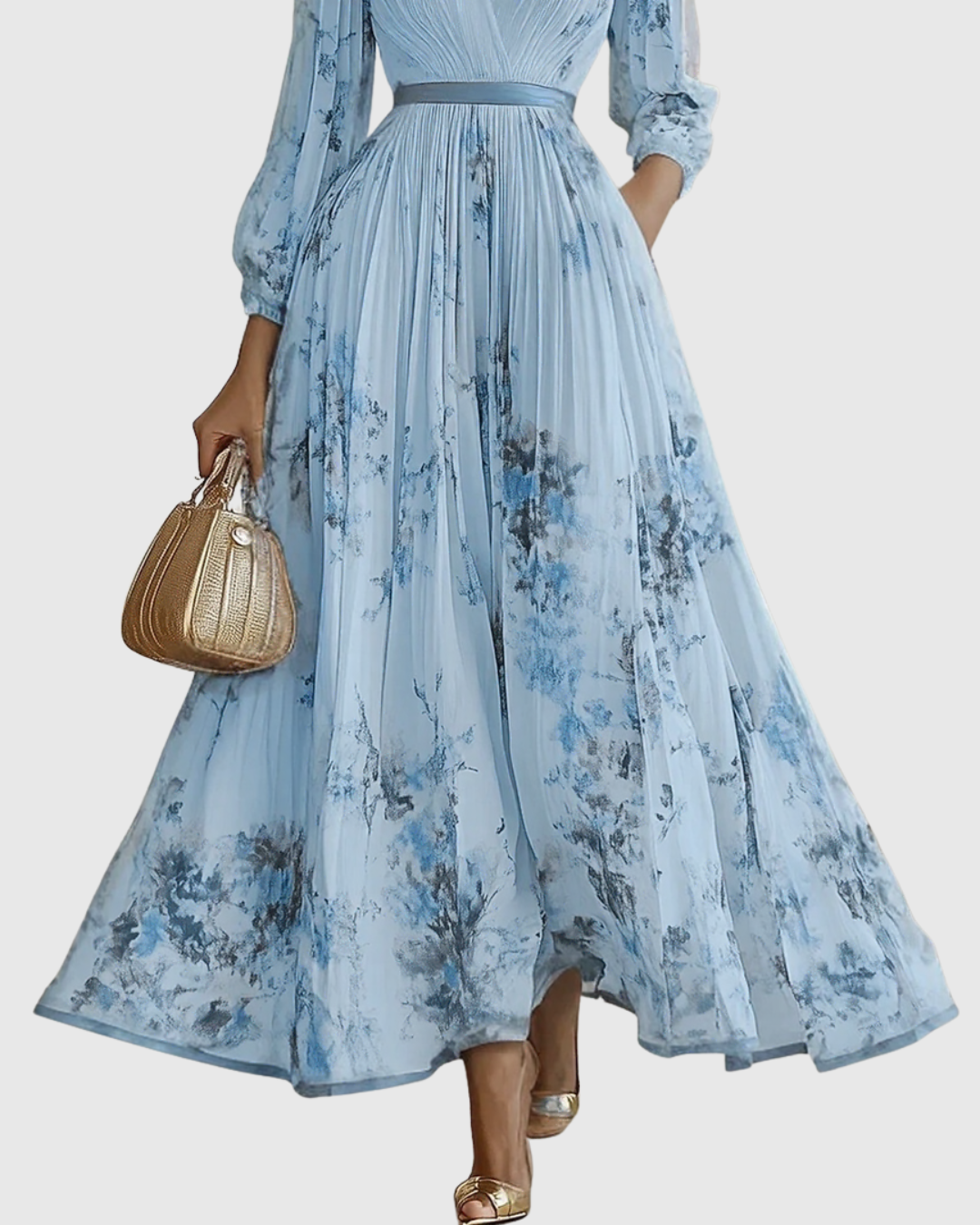 Siena™ - Elegante Plissee Maxi Jurk