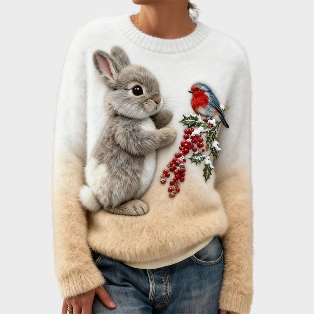 Livia – Kersttrui met wintertafereel