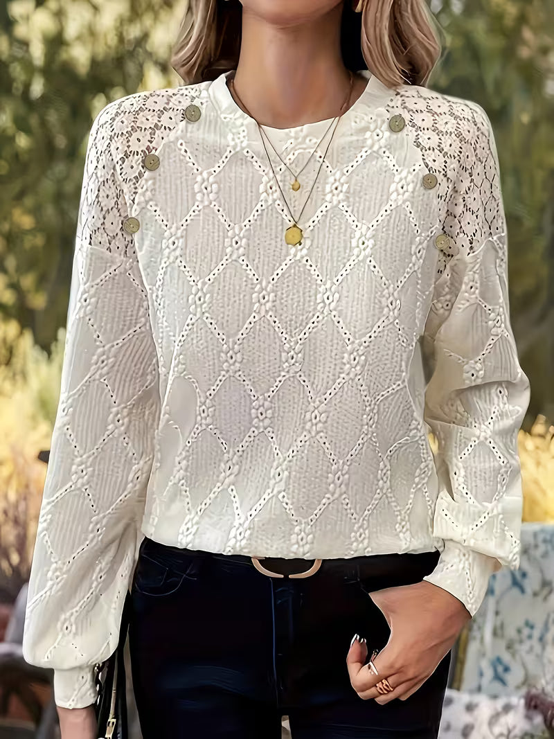 Livia – Blouse met patroon en lange mouwen