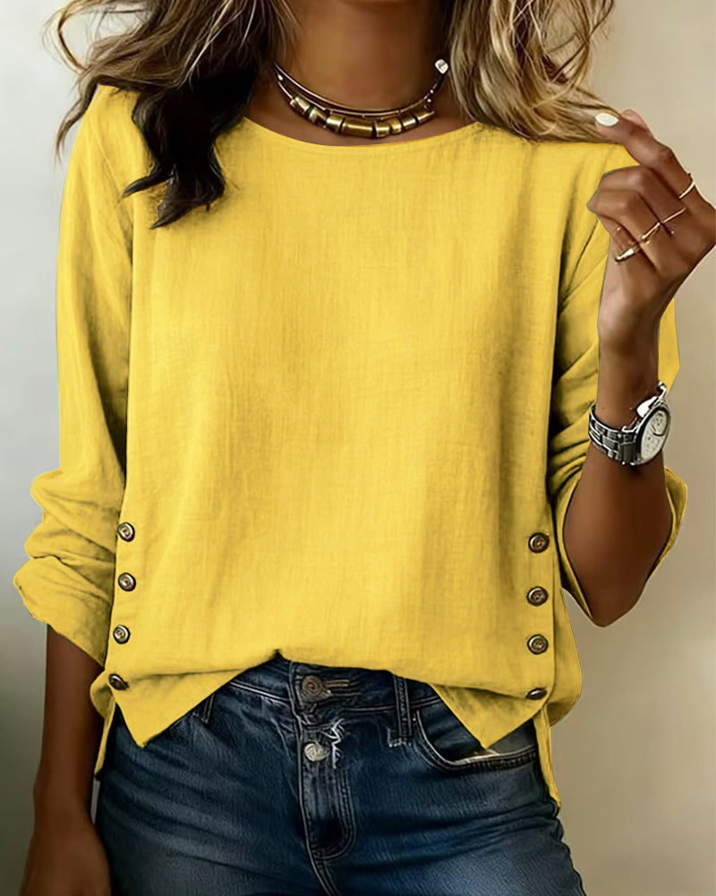 Tessa – Blouse met knoopdetails
