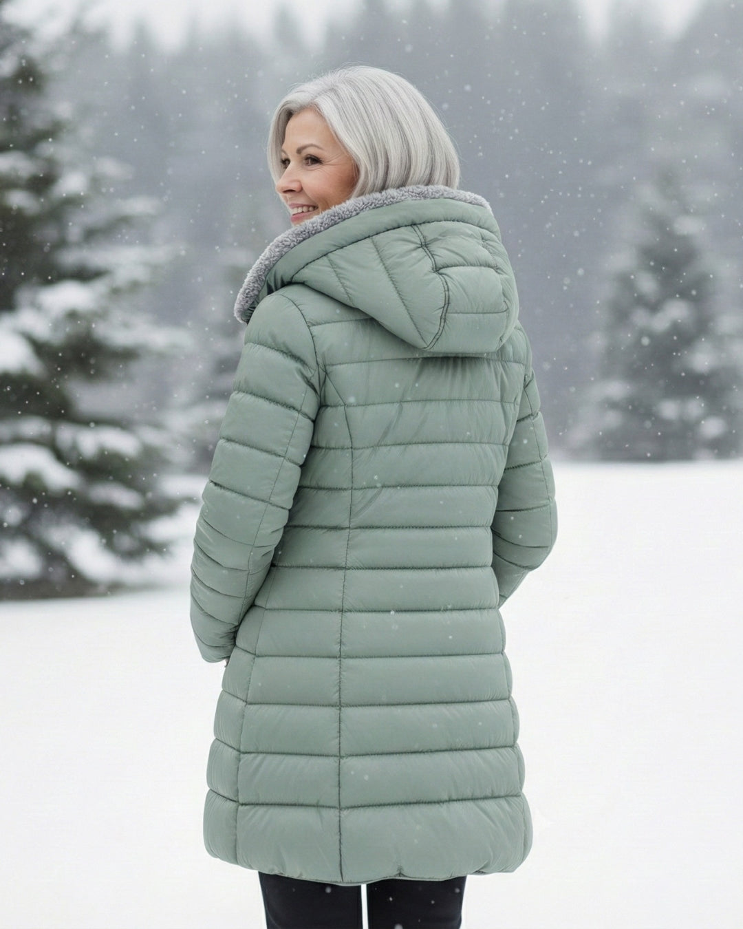 Elena – Gewatteerde winterjas met capuchon