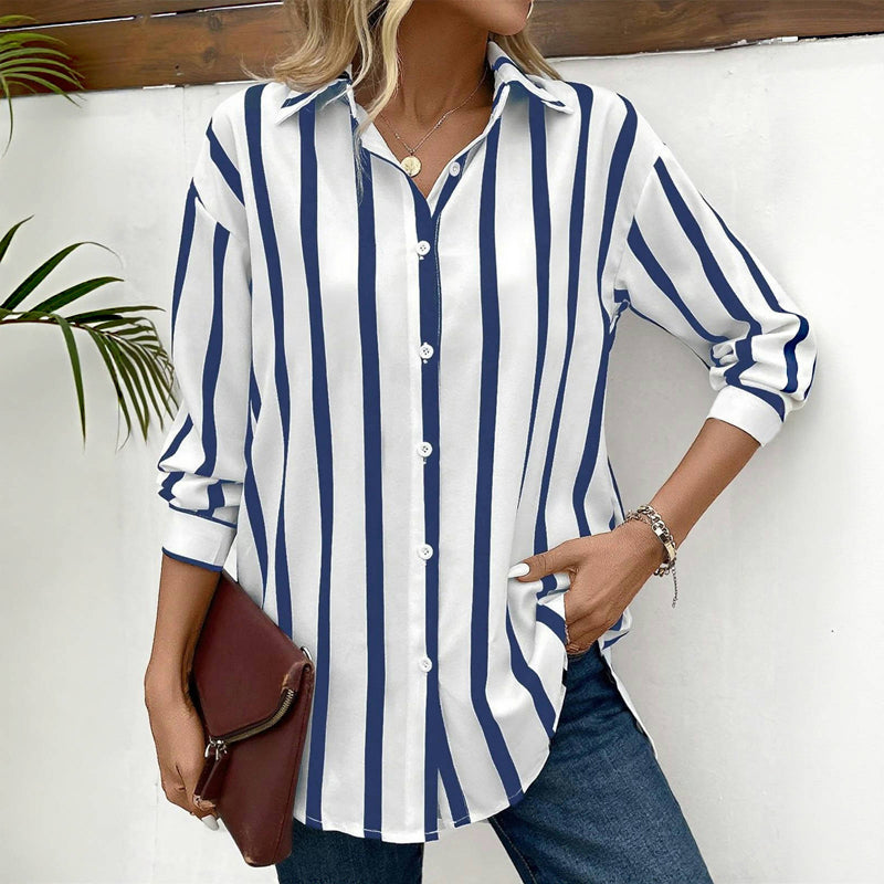 Lana – Blouse met klassieke strepen en moderne elegantie