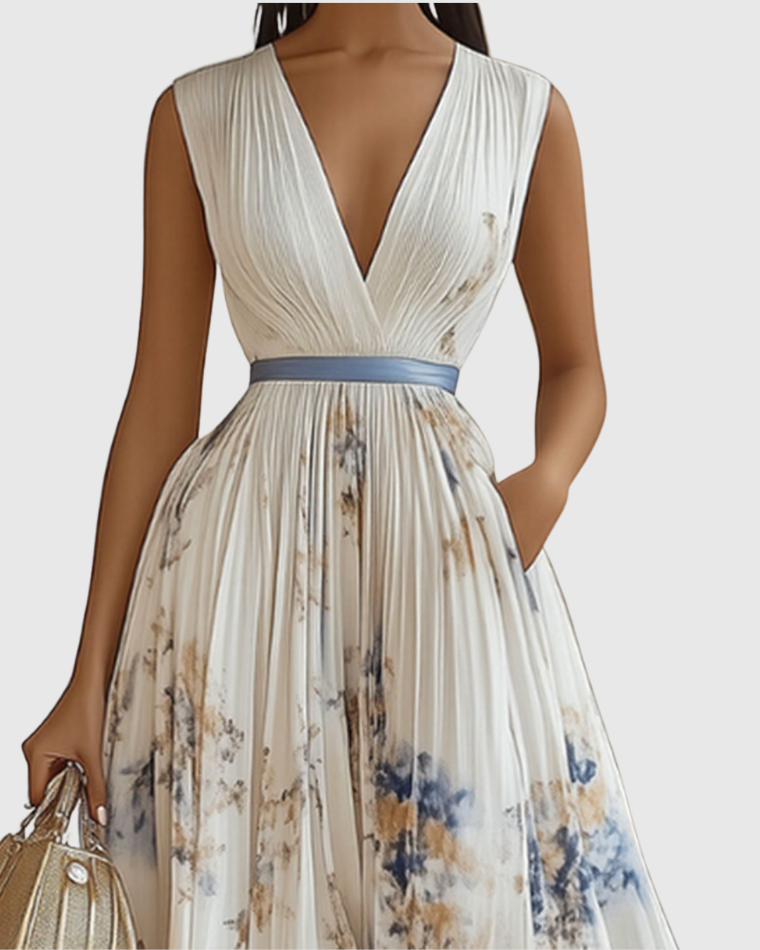 Siena™ - Elegante Plissee Maxi Jurk