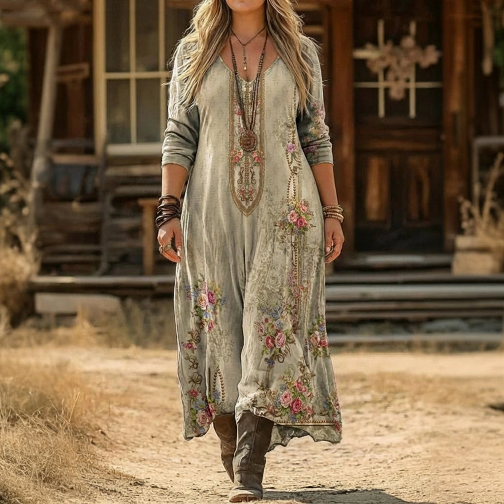 Emily | Vintage-geïnspireerde Lange Mouwen Casual Jurk