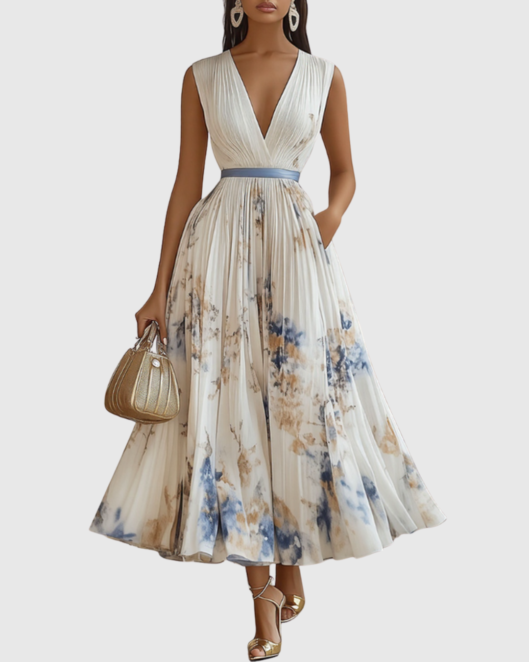 Siena™ - Elegante Plissee Maxi Jurk