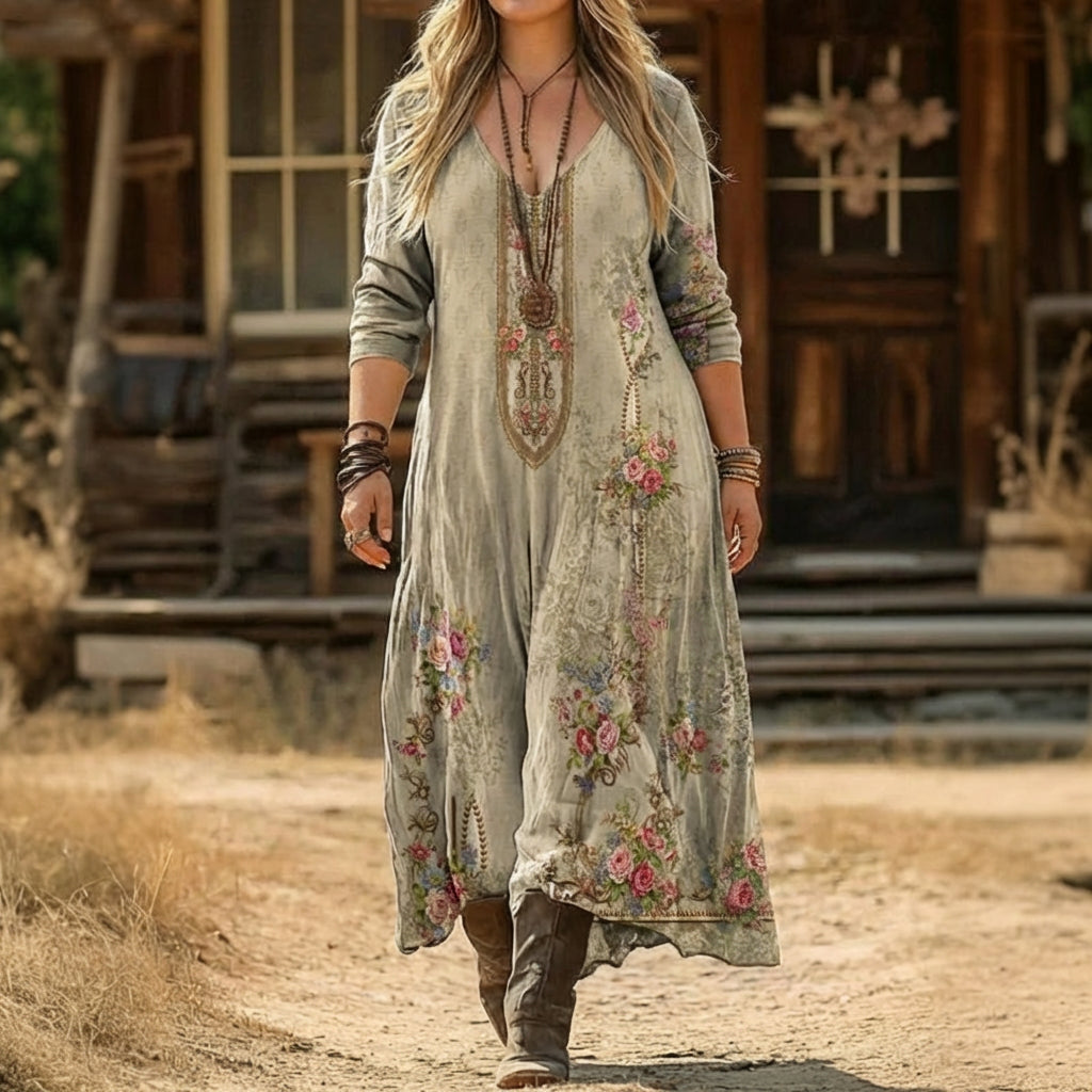 Emily | Vintage-geïnspireerde Lange Mouwen Casual Jurk