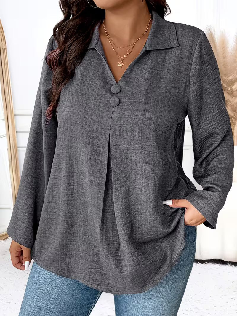 Lynn – Blouse met knoopdetail
