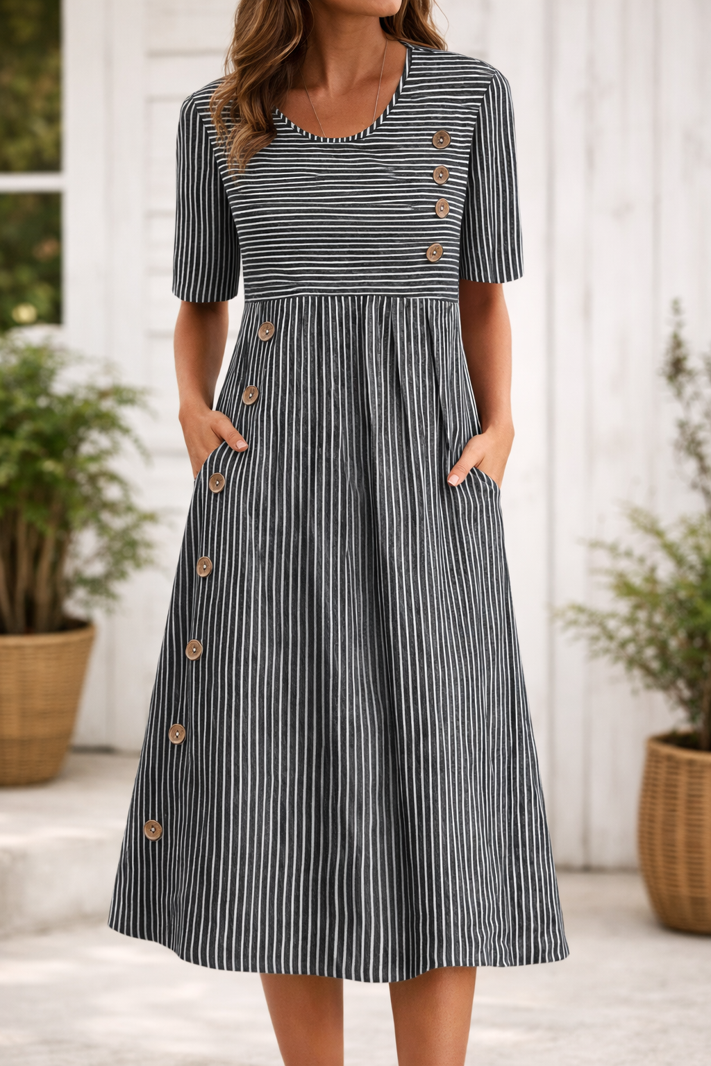 Lina – Jurk met knoopdetails