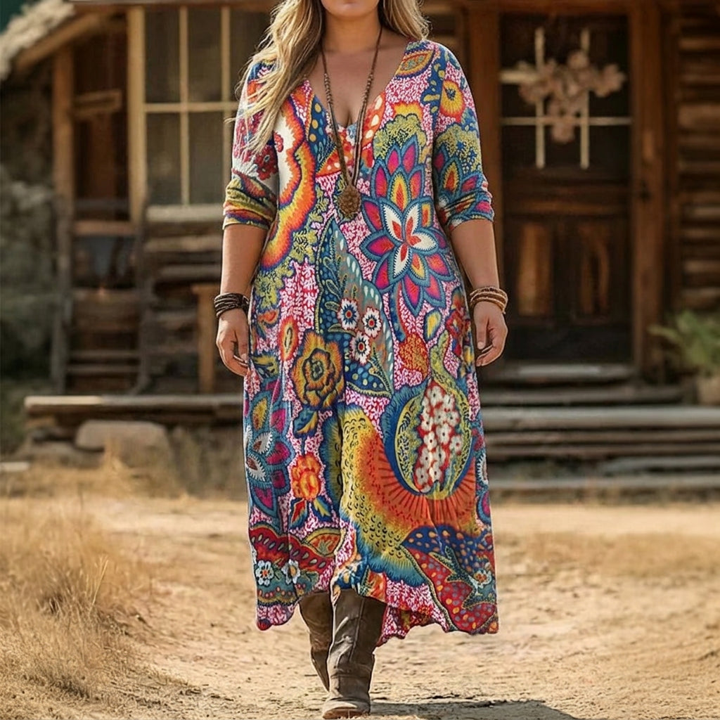 Riley | Vintage-geïnspireerde Lange Mouw Casual Jurk