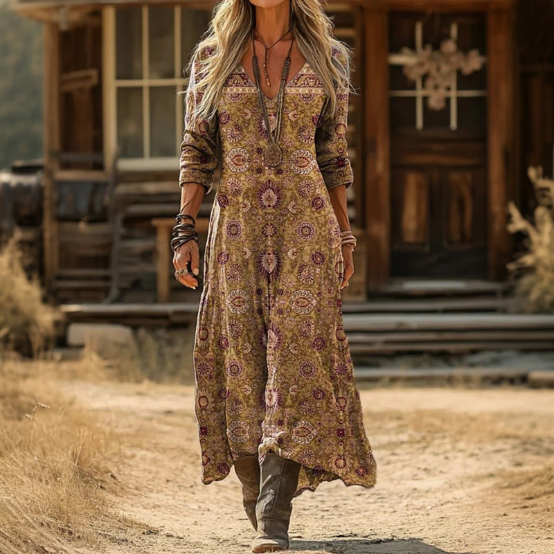 Evelyn | Vintage-geïnspireerde Lange Mouw Casual Jurk