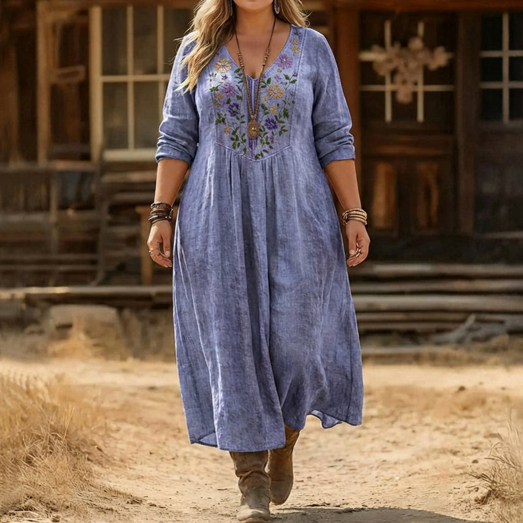 Scarlett | Vintage-geïnspireerde Lange Mouwen Casual Jurk