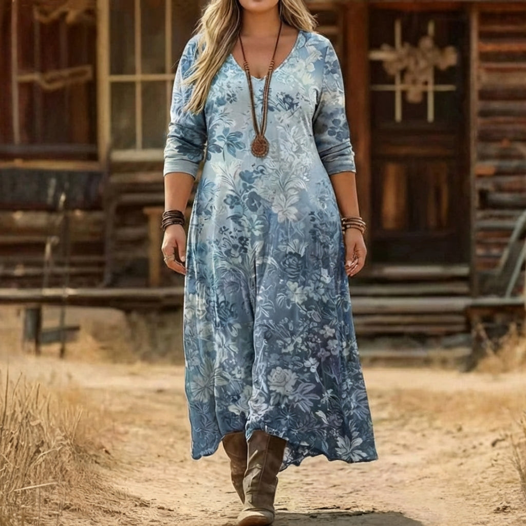 Victoria | Vintage-geïnspireerde Lange Mouwen Casual Jurk