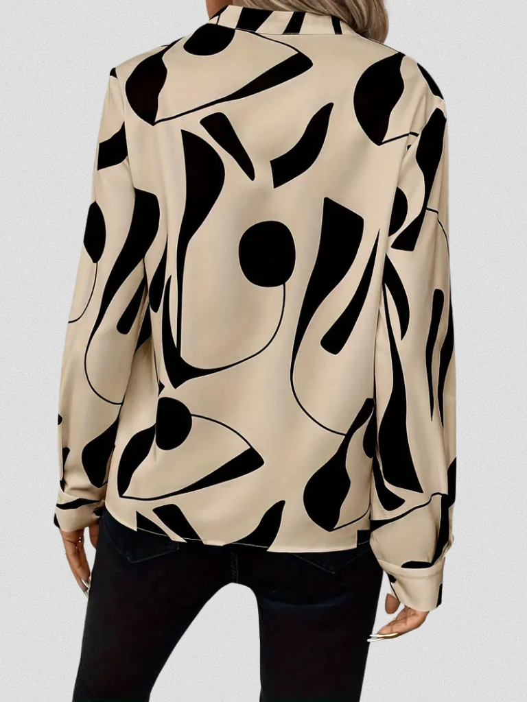 Elena – Grafische Blouse met V-hals