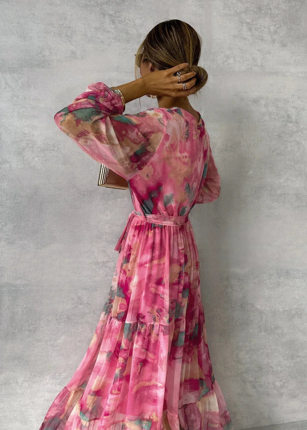 Lieke™ - Wikkeljurk met Bloemenpatroon
