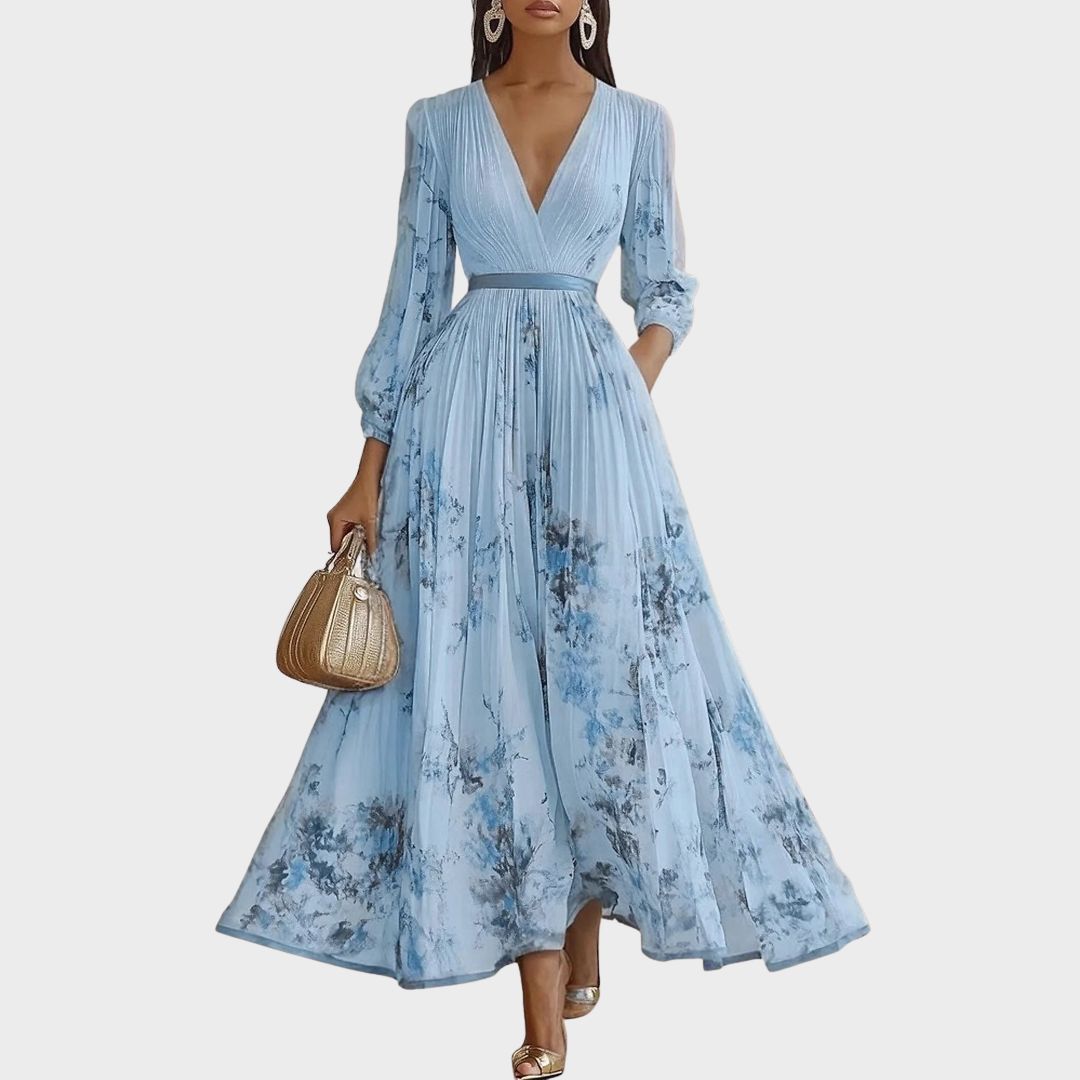 Siena™ - Elegante Plissee Maxi Jurk