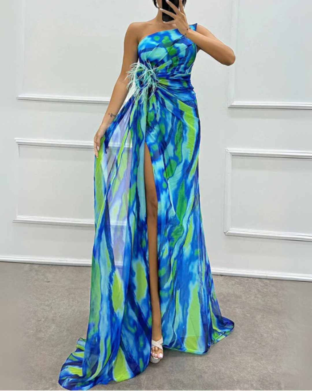 Fenna™ - Levendig Elegante Drapeer Jurk
