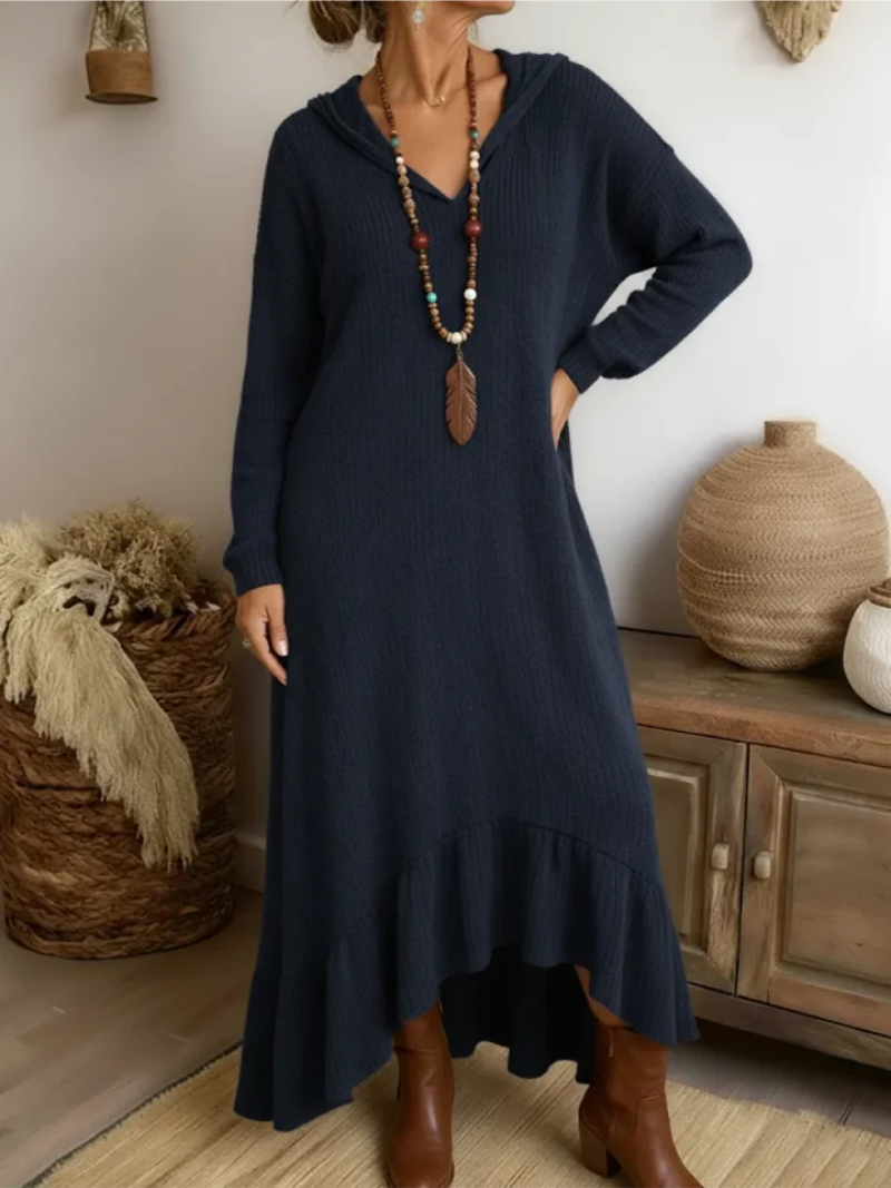 Emily – Gebreide jurk met capuchon