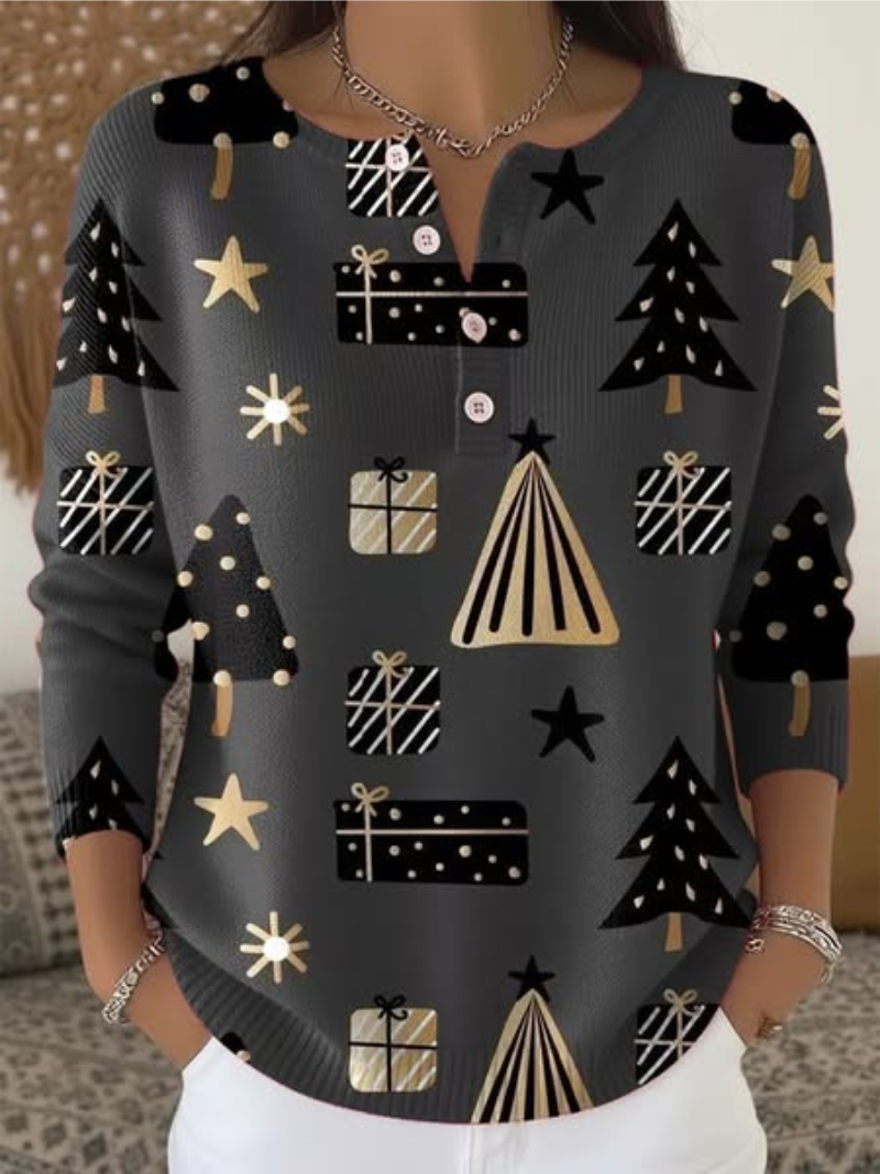 Kira – Warme trui met feestelijk kerstmotief