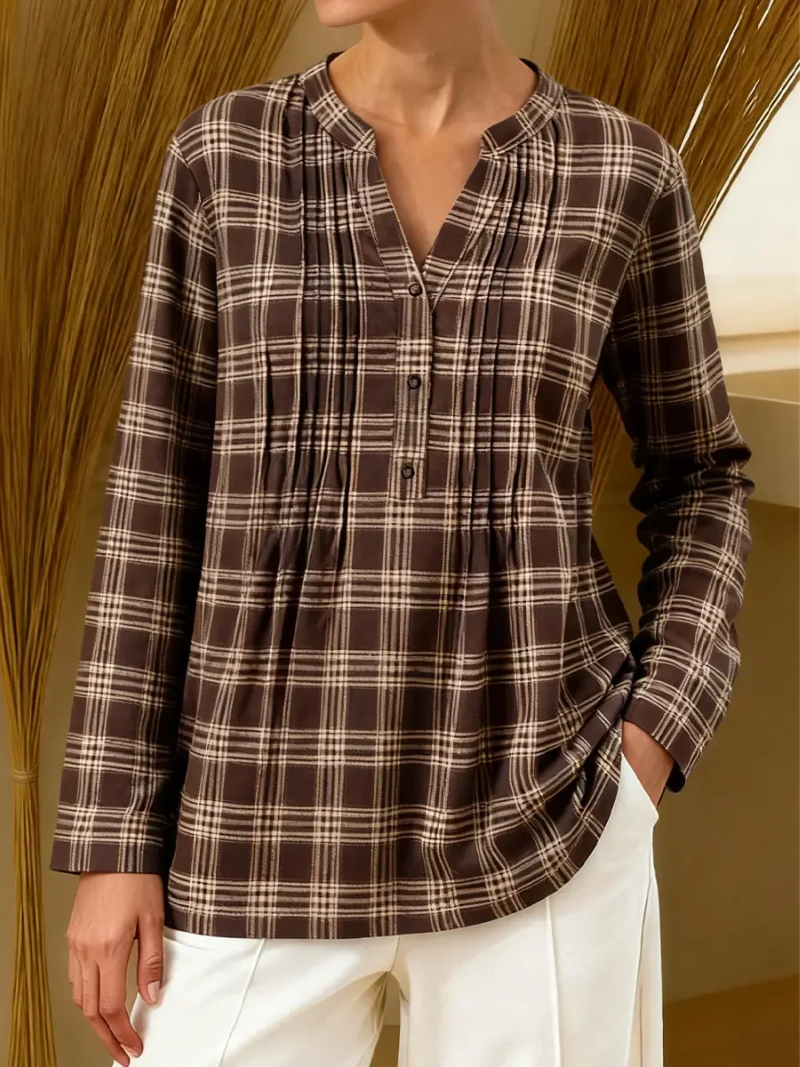 Rosa – Comfortabele blouse met ruitmotief