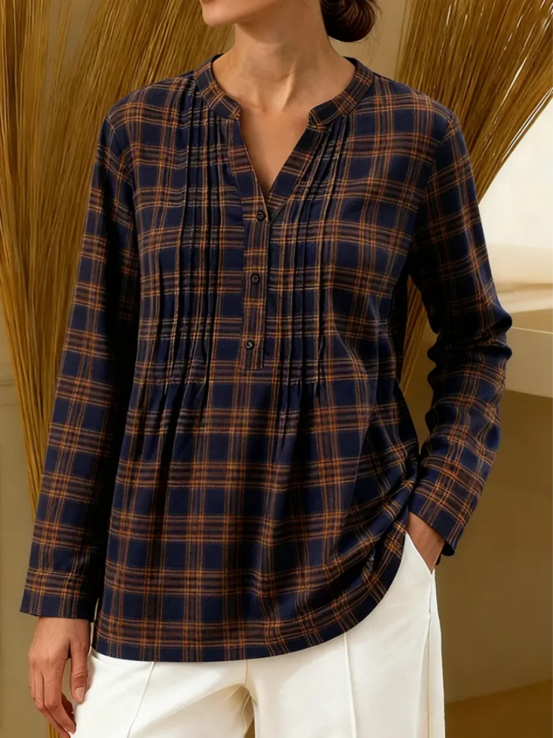 Rosa – Comfortabele blouse met ruitmotief