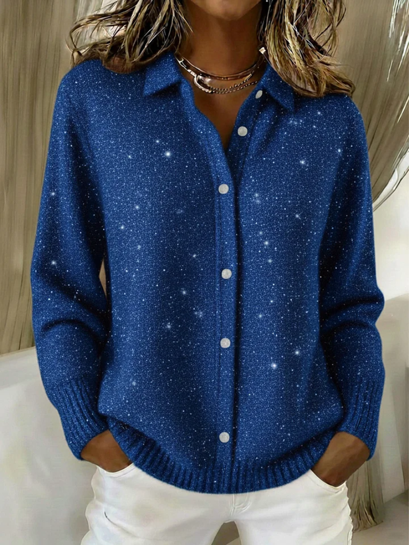Noor – Gebreide blouse met sterrenprint