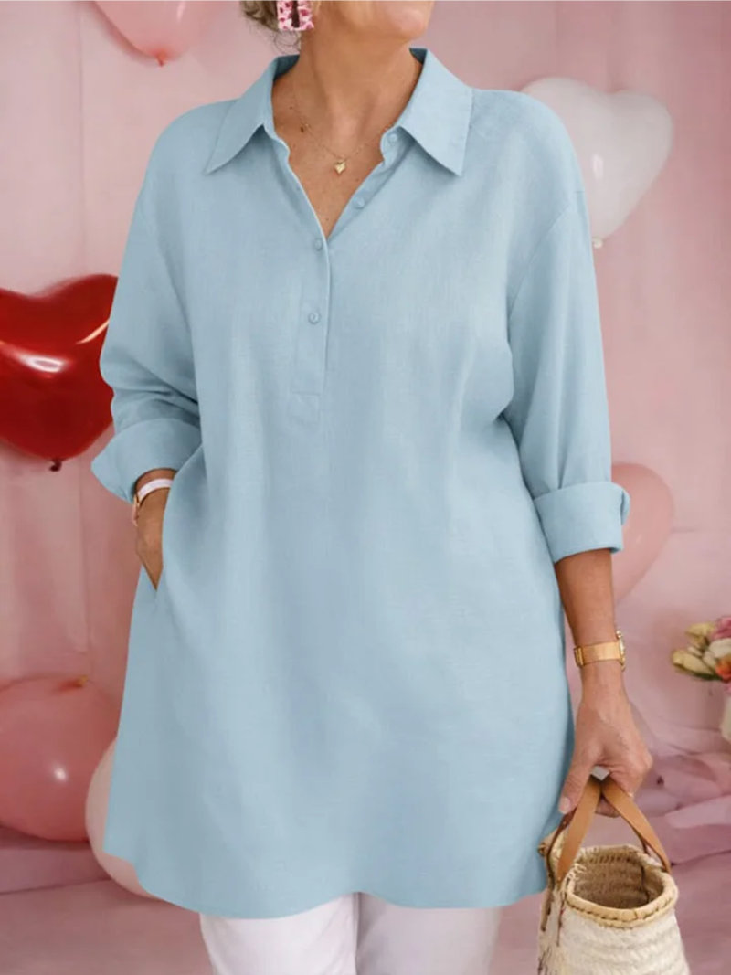Laura – Blouse met kraag en knoopsluiting