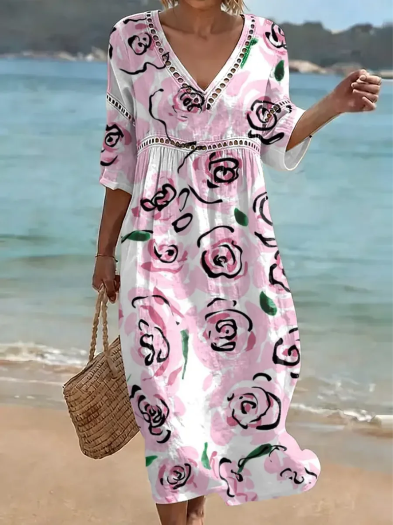 Rosa – Jurk met V-hals