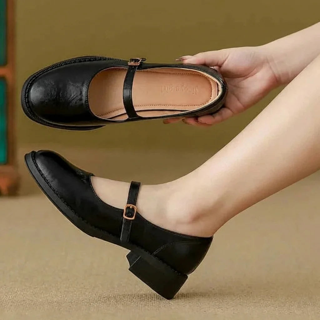 Katrina | Klassieke Comfort Mary Janes Gemaakt van Leer
